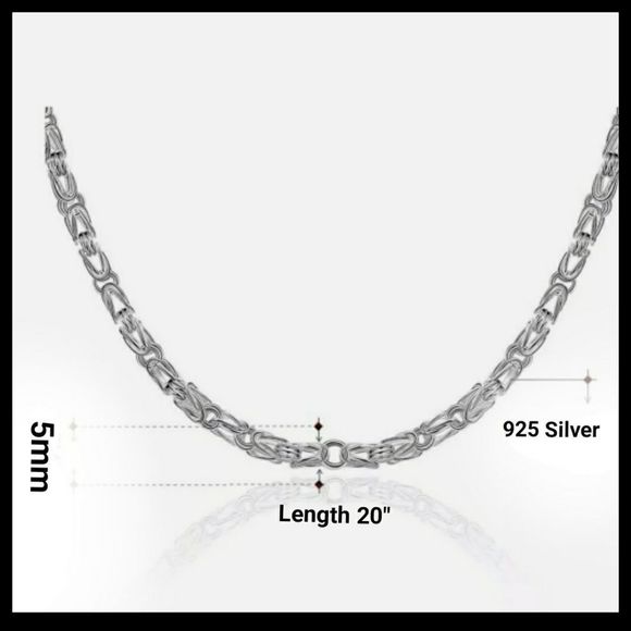 Unisex Byzantine Chain and Bracelet Set - Picture 2 of 5